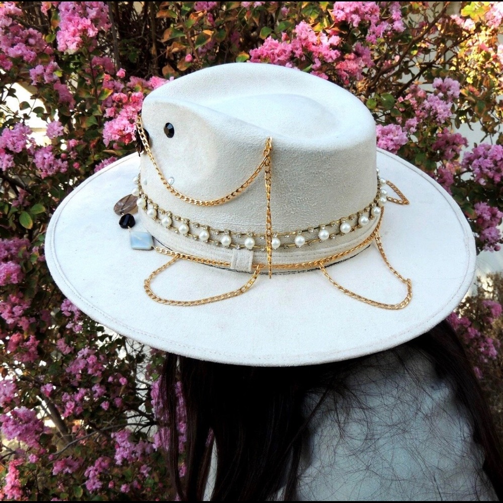 Handmade wide brim hat made in Mexico hand painted - Picture 4 of 15